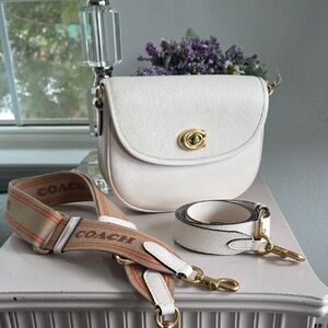 COACH Chalk Willow Crossbody Leather Bag